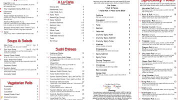 Sushi King Asian Fusion menu