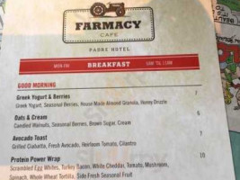 Farmacy Cafe menu