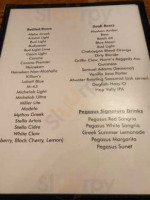 Pegasus Restaurant menu