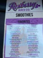 Roxberry Juice menu