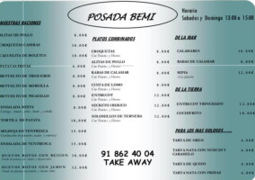 Posada Bemi menu