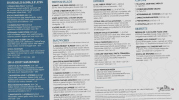 Garden Grille Restaurant And Bar menu