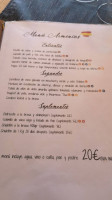 La Terrazeta, Casa Chuan menu