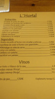 Café L'hortal menu