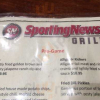 Sports Zone Pub Grill menu