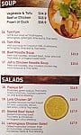 Jah's Thai menu