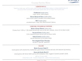 Fosters Clambakes And Catering menu