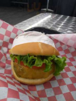 Cheesy Stuffed Burgers food