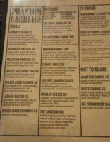 Phantom Carriage Brewery menu