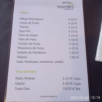 Nordés menu