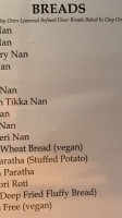 Taj Indian Restaurant And Bar menu