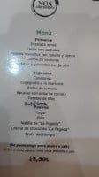 Nox Arroseria menu