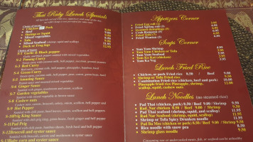 Thai Ruby menu