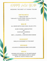 Pasha Tulum Downtown menu