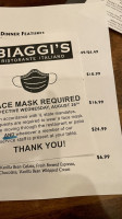 Biaggi's Italiano menu