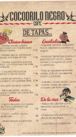 Cocodrilo Negro Cafe menu