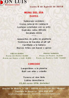 Don Luis menu