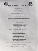 Les Font Can Nasio menu