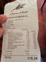 El Romani De Breda menu