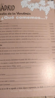 Cafe Madrid menu