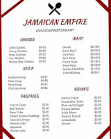 Jamaican Empire menu