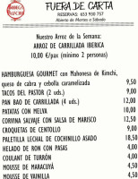 Bodega Palacios menu