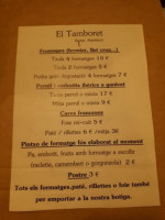 El Tamboret menu