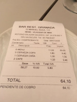 Granada menu