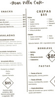 Gran Villa Cafe menu