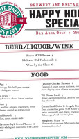 Water Street Brewery menu