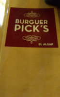 Burguer Pick's menu