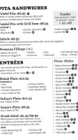 Oasis Falafel menu