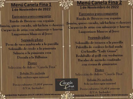 Canela Fina Gastro menu