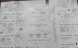 Can Bastans menu