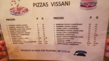 Pizzeria Vissani menu