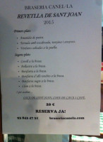 Canella Braseria menu