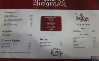 Bodega La Antigua menu