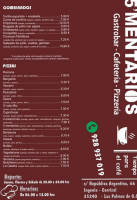 Gastrobar Cafetería Pizzería 5mentarios menu