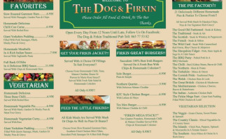 The Dog Firkin Real Ale Pub menu