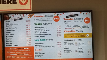 Chando's Tacos menu