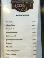 Meson El Escondite menu