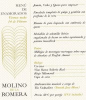 Molino De La Romera menu