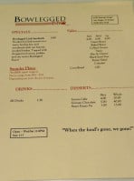 Bowlegged Bbq menu