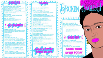 Broken English Taco Pub-lincoln Park menu