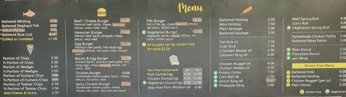 Hanmer Fish Chip Shop menu