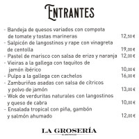 La Groseria menu