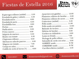 Don Estella-lizarra menu