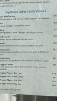 Axum Cafe menu