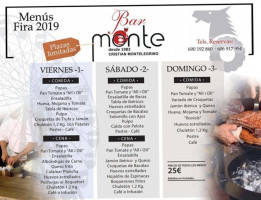 Monte menu