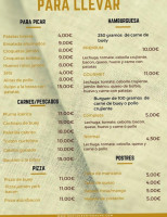 La Racha menu